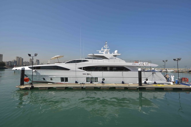 Super yacht Majesty 122 at the 2015 Kuwait Yacht Show Super yacht Majesty 122 at the 2015 Kuwait Yacht Show