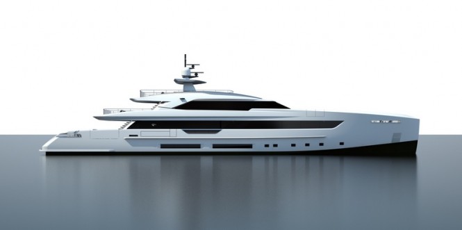 Superyacht Tankoa S501 - side view Superyacht Tankoa S501 - side view
