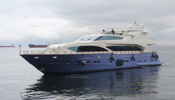 Motor yacht CORONA (ex Jetaime Too) under refit at KRM Yacht