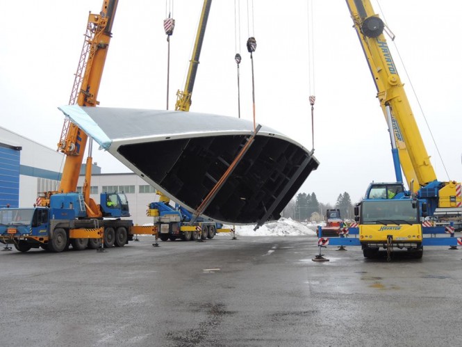 Deck installed on first Nautor’s Swan sailing yacht Swan 115 S