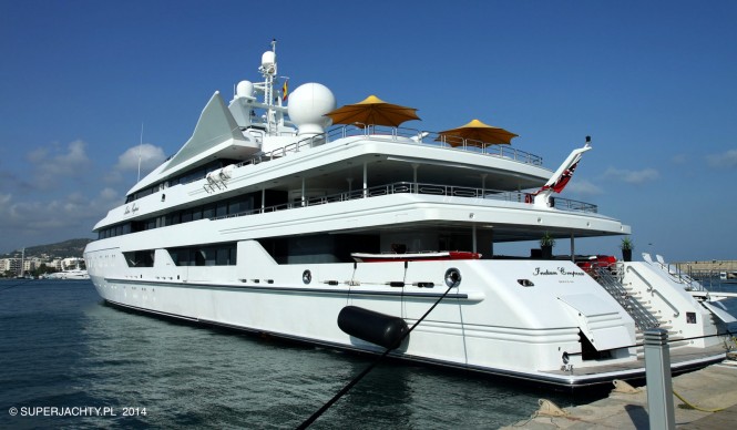 Luxury motor yacht INDIAN EMPRESS in Marina Ibiza in August 2014 - Photo by Piotr Rutkowski