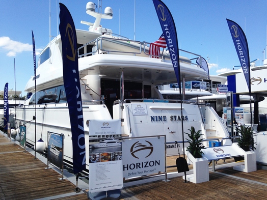 Luxury motor yacht Nine Stars at the 2015 Miami Yacht & Brokerage Show
