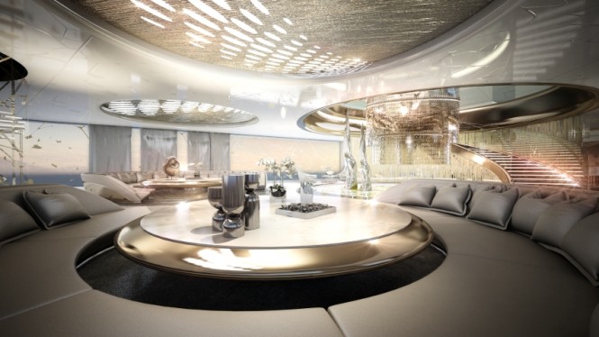 Luxury yacht X-Force concept - Saloon