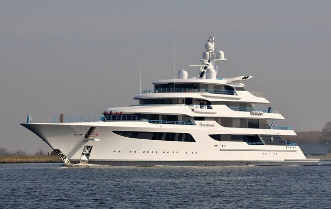 Photos of 92m Feadship mega yacht ROYAL ROMANCE under sea trials