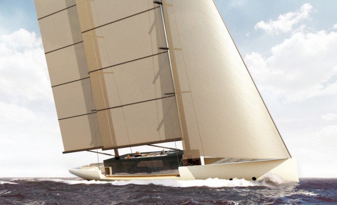 Superyacht SALT concept under sail - Image credit to Lujac Desautel
