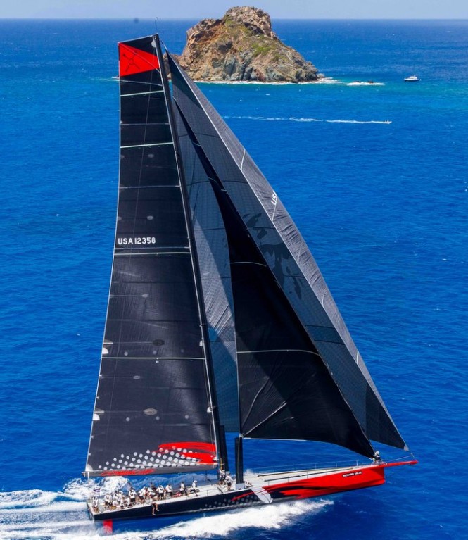 Super-fast 100’ COMANCHE Yacht smashes record at Les Voiles de St. Barth 2015