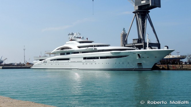 Video and photos of 120m Mega-Luxurious Yacht MARYAH spotted in Italy