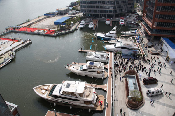China (Shanghai) International Boat Show (CIBS) 2015 from above