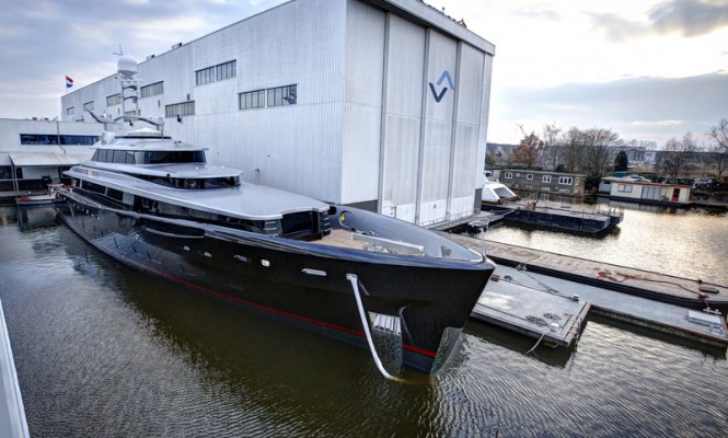 New 44m motor yacht MOON SAND (hull 690) launched by Feadship