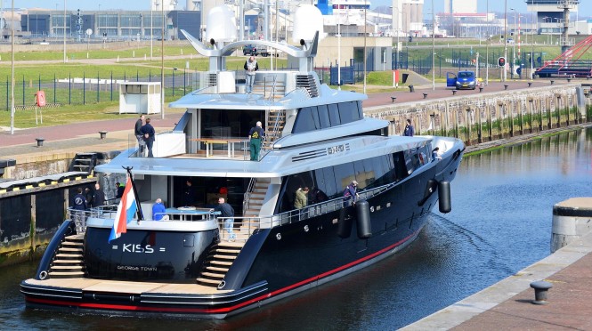 Motor yacht KISS - aft view - Photo by Peter Beentjes