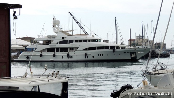 Beautiful 44m Benetti Superyacht VICA spotted in Livorno, Italy