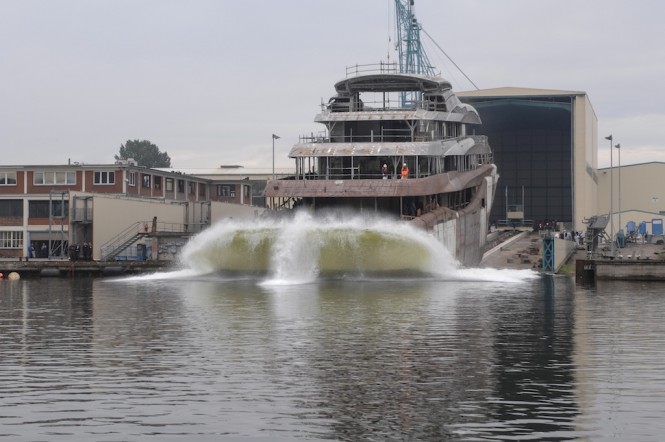 Impressive 91m Mega Yacht ORCHID splashes at Lurssen