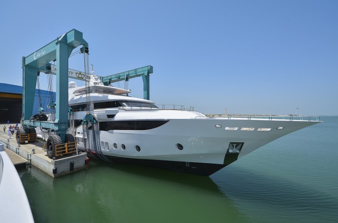 Majesty 155 yacht hits the water for the first time