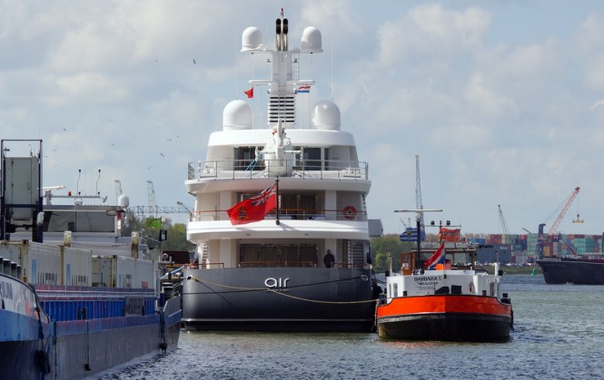 Super yacht AIR - aft view - Photo by Kees Torn