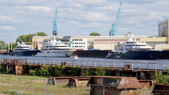 Impressive Lurssen Mega Yachts PHOENIX 2, QUANTUM BLUE and ICE