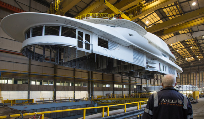 Luxury yacht AMELS 272 - Marriage of Steel and Aluminium - Image credit to AMELS