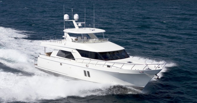 Lovely 72 Ocean Alexander Yacht with custom interior by Destry Darr Designs