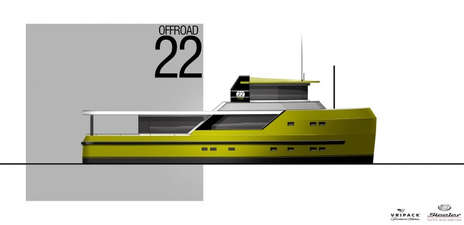 New Motor Yacht OFF ROAD 22 with helicopter deck by Steeler and Vripack
