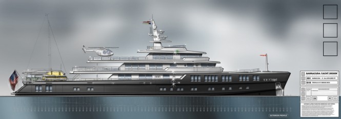 Fascinating 65m Explorer Yacht Concept with military stance by Barracuda Yacht Design