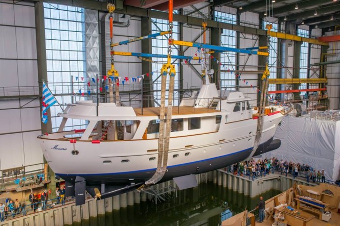 Christening of newly restored 1969 FEADSHIP Motor Yacht MONARA (ex Olympia)