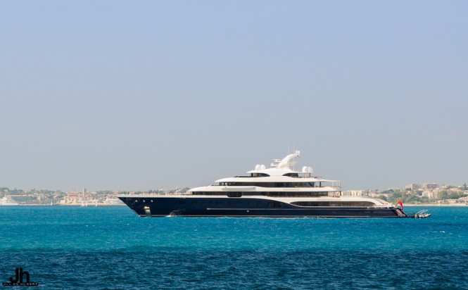 FEADSHIP Mega Yacht SYMPHONY and Superyacht SAVANNAH spotted in Antibes