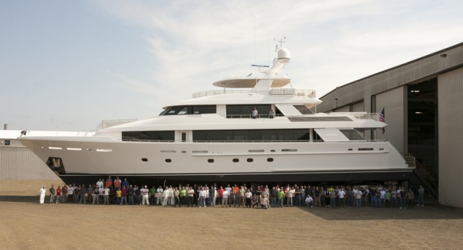 Launch of 40 Metre Series Motor Yacht Hull #12 by WESTPORT