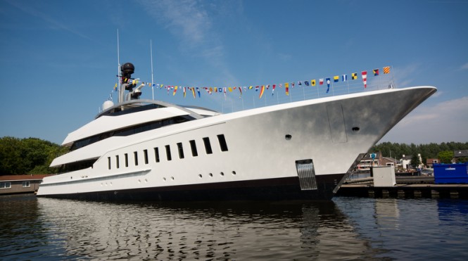 Bespoke 57m Motor Yacht HALO splashes at FEADSHIP
