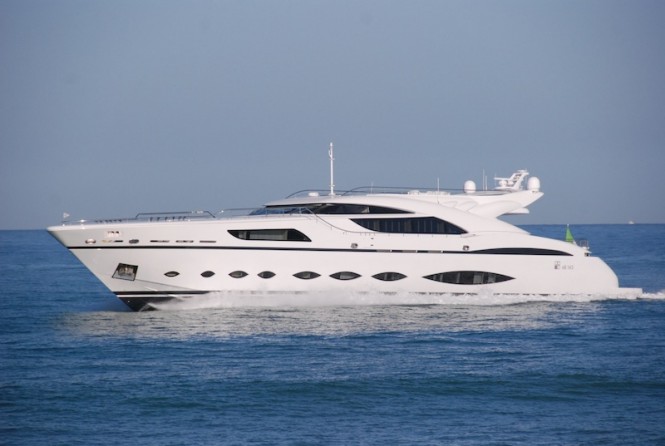 Photos of the striking AB Yachts motor yacht AB145