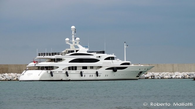 ANNAEVA Yacht - aft view - Photo by Roberto Malfatti