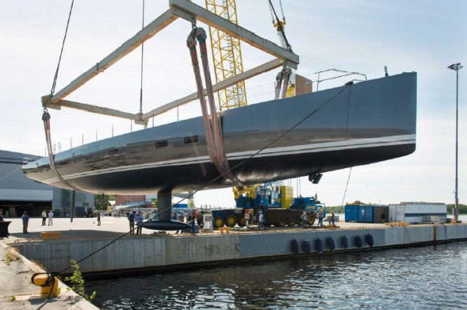 All-new silver-hulled Baltic 115 Custom Yacht launched