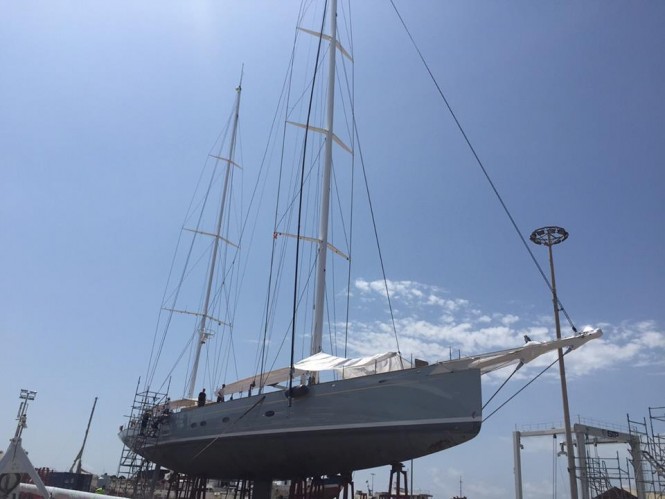 Varnish work aboard Royal Huisman Sailing Yacht ELFJE by Absolute Boat Care