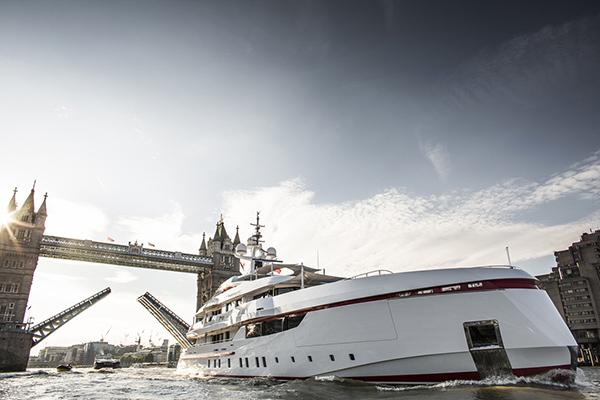 54m FOREVER ONE Yacht seen in London