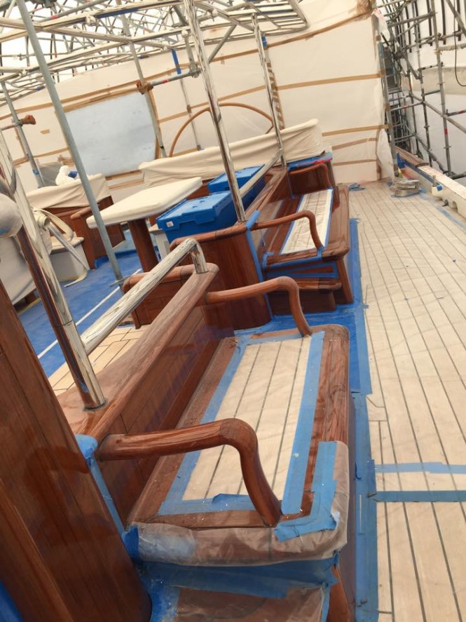 Full Varnish Project Aboard 55m Vitters Super Yacht MARIE by Absolute Boat Care