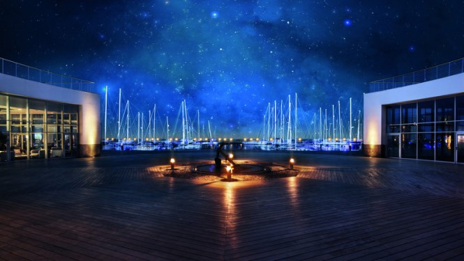 Karpaz Gate Marina by night