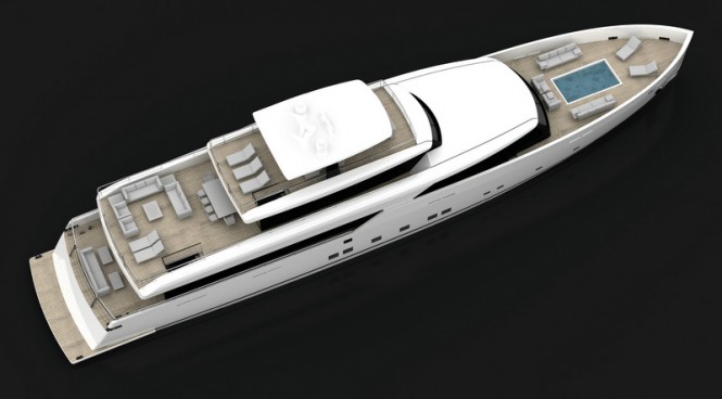 Motor yacht LOGICA 154 from above