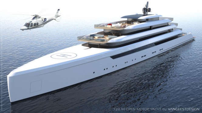 Impressive 120M Mega Yacht OPEN 120 concept by Van Geest Design