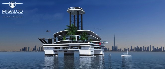 Extreme Luxury: a Private Floating Island KOKOMO AILAND to match your Submersible Superyacht by MIGALOO