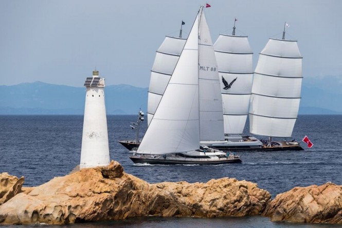 Well deserved victory for luxury charter yacht ROSEHEARTY on Day 1 of Perini Navi Cup 2015