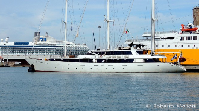 Beautiful 53m Sailing Yacht PAN ORAMA in the port of Livorno, Italy