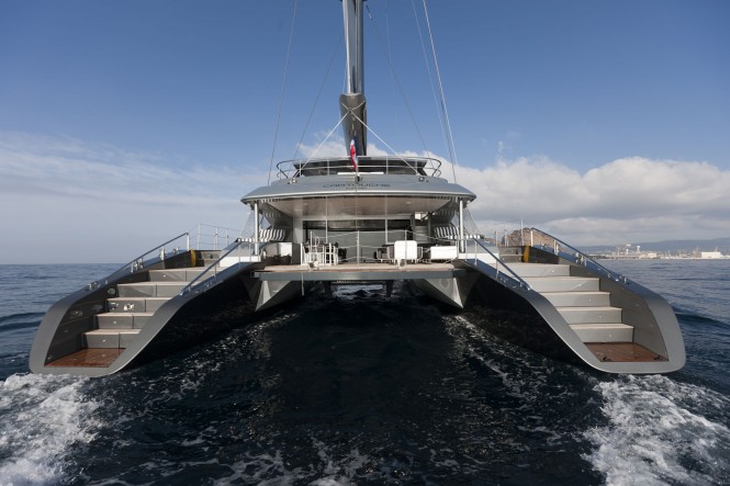 Luxury Catamaran CARTOUCHE by Blue Coast Yachts with stylish glass doors by Allufer Tempesta