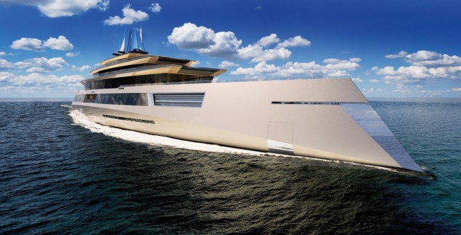 High-end 180M Mega Yacht SYMMETRY design – A bi-directional maneuverable concept yacht by SINOT Exclusive Yacht Design