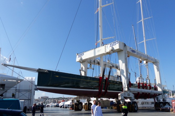 Majestic 67m Mega Yacht HETAIROS – The Largest Sailing Yacht ever lifted by STP Shipyard Palma in the Balearics
