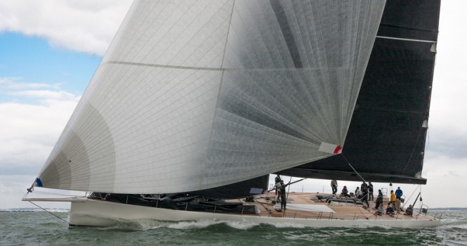 Newly launched wallycento sailing yacht GALATEIA under sea trials