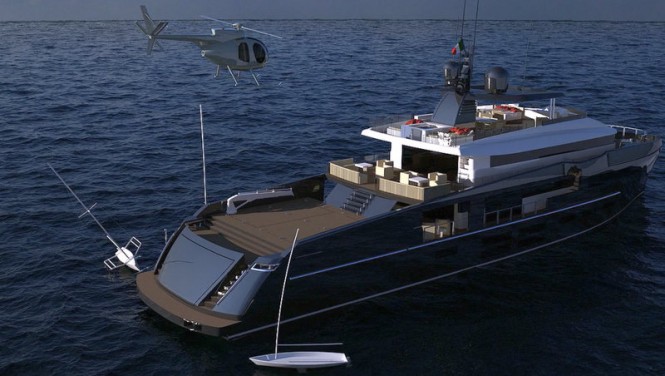 Luxury yacht NEMO concept - aft view