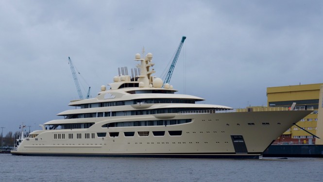 Eagerly awaited launch of NEW 156m Super Yacht OMAR by LURSSEN