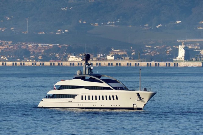 Eye-catching 57m Feadship Luxury Yacht HALO spotted in Gibraltar