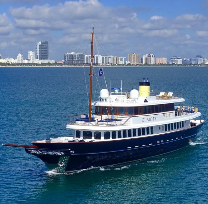 Elegant Bilgin Classic 160 series motor yacht CLARITY admired by distinguished guests of FLIBS 2015