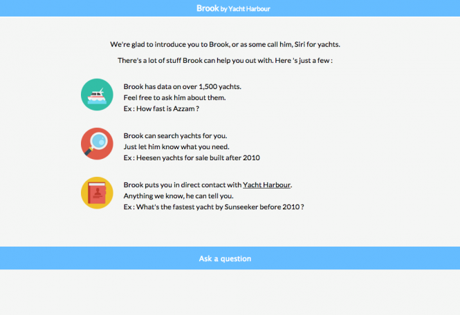 Brook: The first artificial intelligence for Luxury Private and Charter Yachts