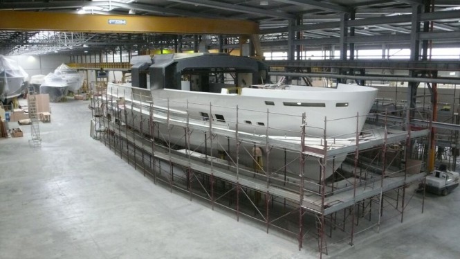 Latest images of First Arcadia 100 Yacht revealed by Arcadia Yachts at FLIBS 2015