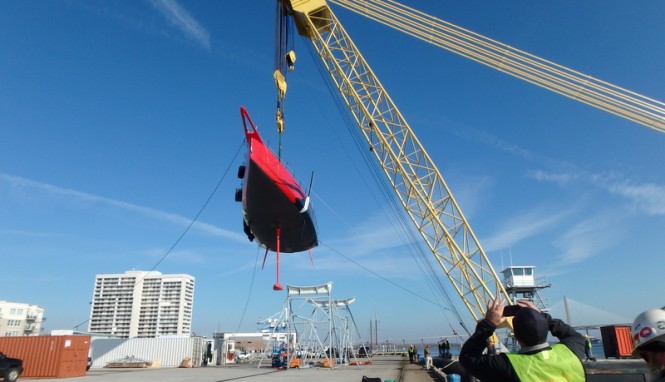 Sleek 100-foot super maxi yacht COMANCHE arrives in Australia to participate in Rolex Sydney Hobart Race